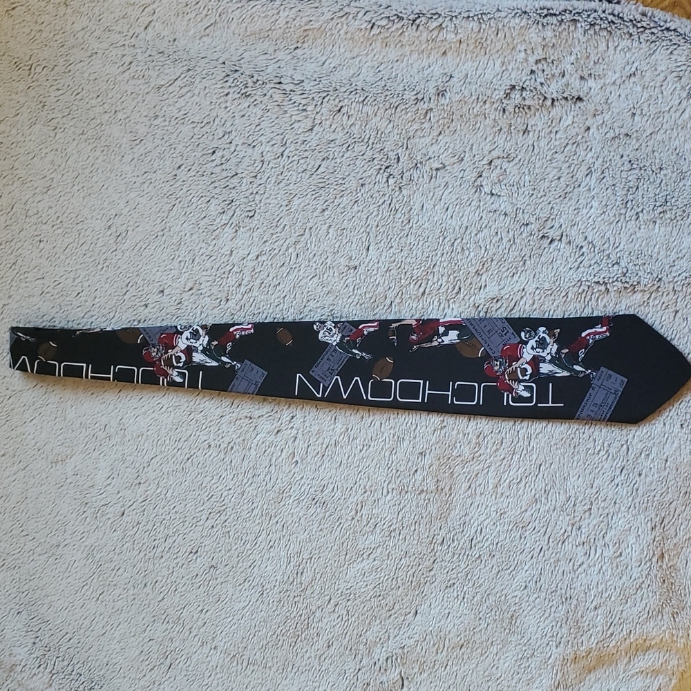 Mens American Sports Touchdown Football tie made in USA black red brown